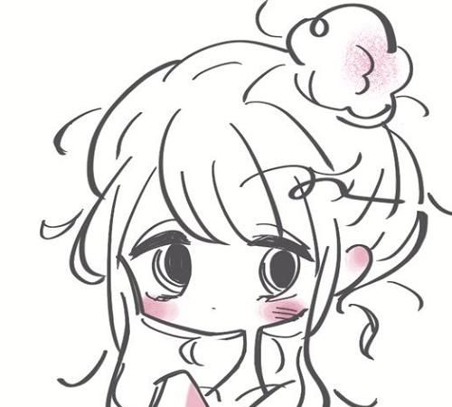 简笔画风格可爱女生头像