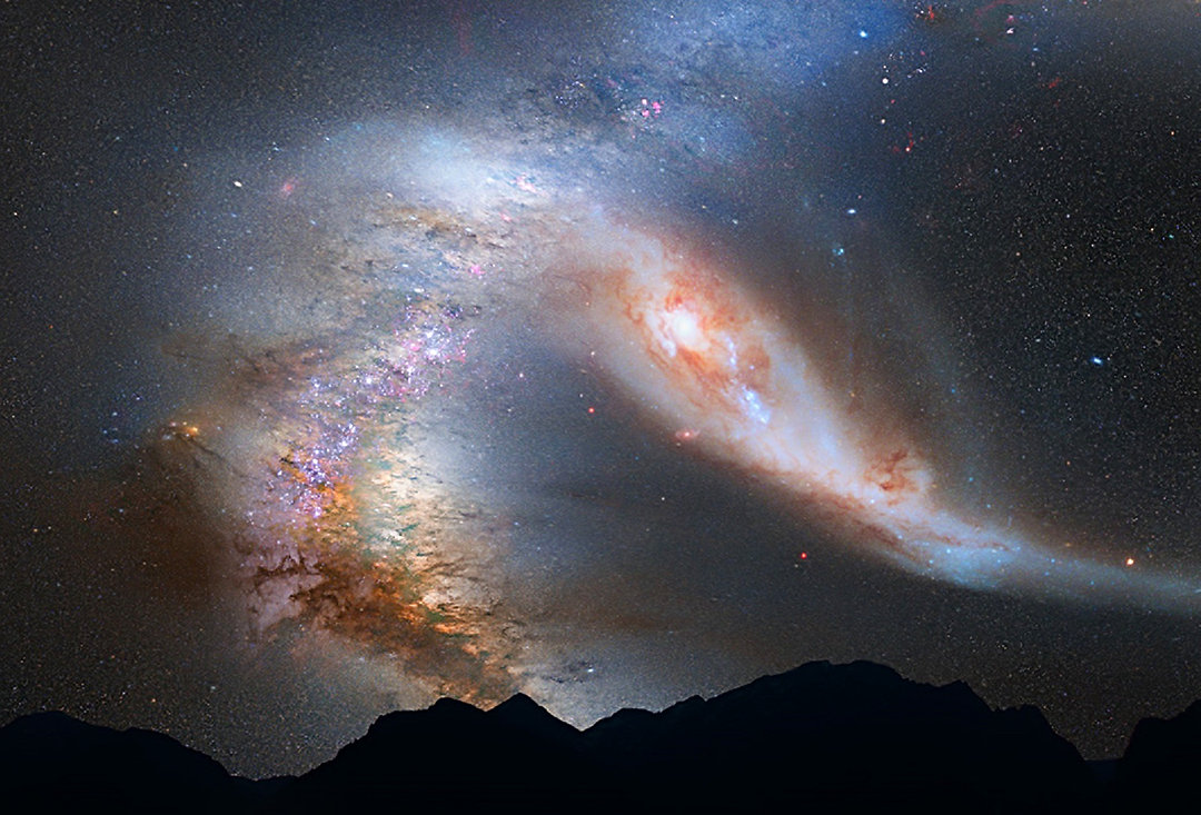 27亿光年外哈勃发现星系大碰撞这是45亿年后银河系的结局
