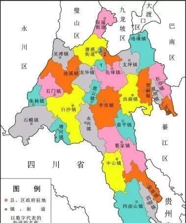 2015年江津区行政区划图