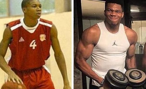 nba是最伟大的健身房!进联盟前后对比照,字母哥从竹竿变肌肉男