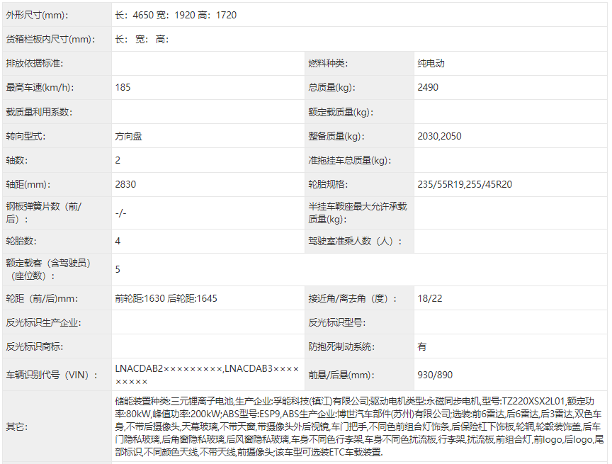 车身加长 换装高功率电机 广汽埃安Aion V Plus申报信息曝光