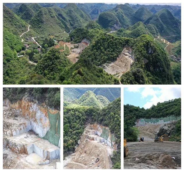 广西鸳鸯洞世界级遗迹点附近一级保护区内,坡雄堡取石场非法开采 来源:生态环境部微信公众号