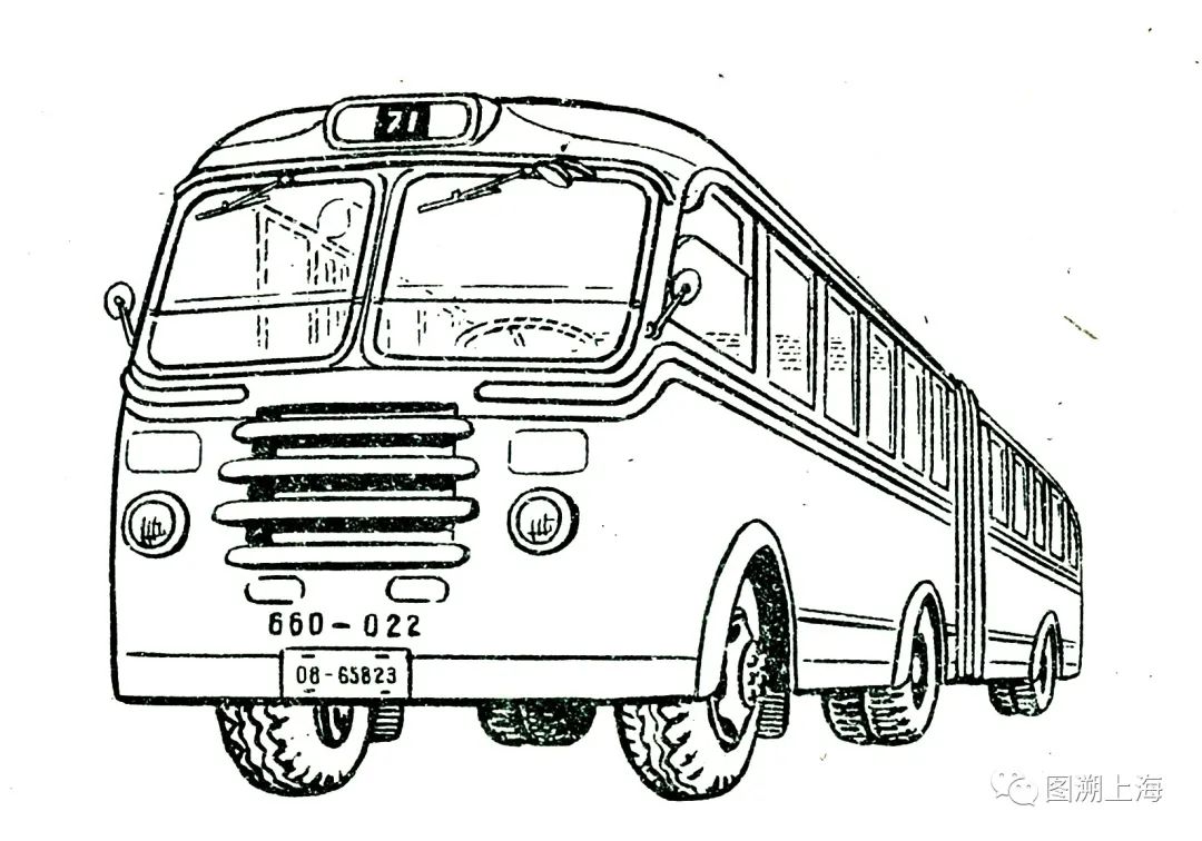 71路sk660型公共汽车(线描图)