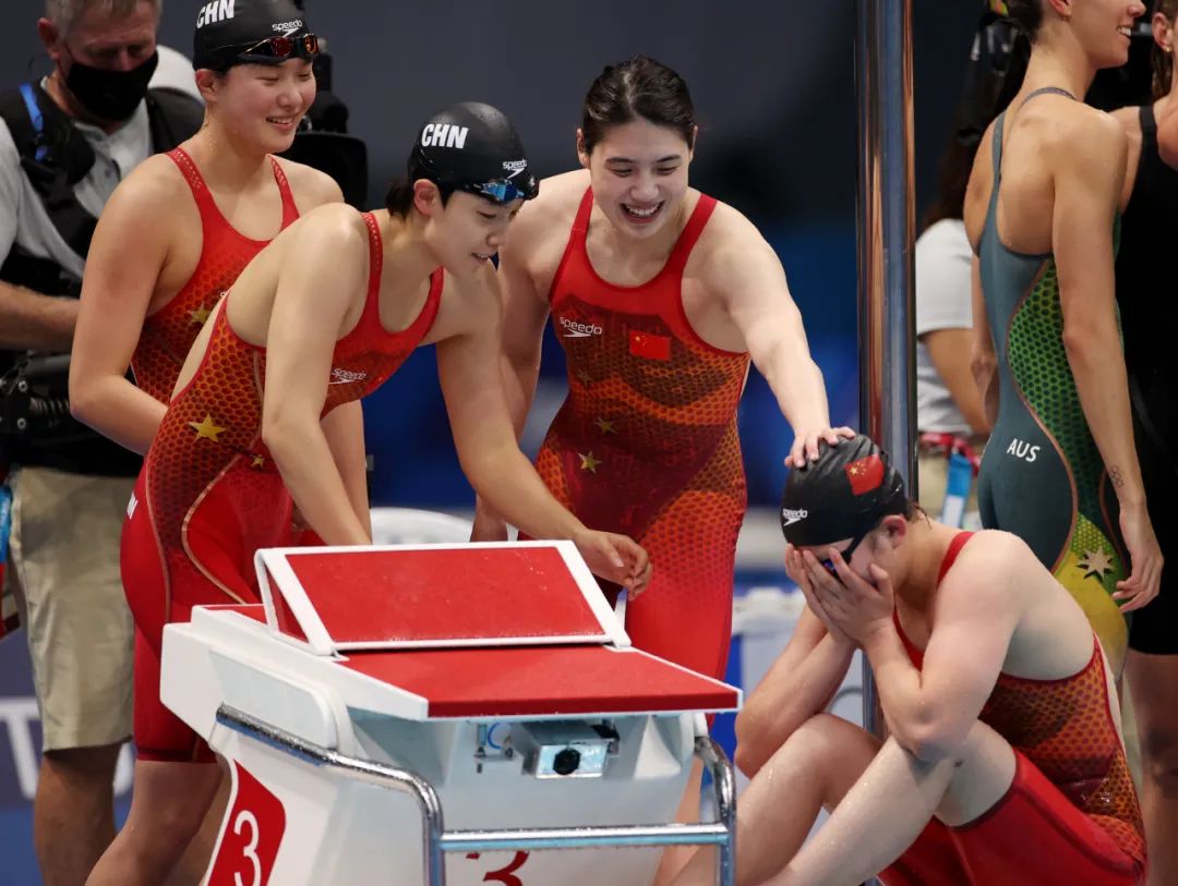 日本东京,2020东京奥运会游泳女子4x200米自由泳接力决赛,中国队夺冠