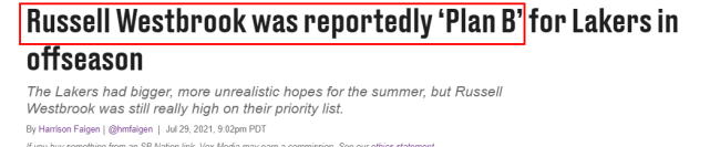 湖人交易内幕曝光！换来威少只是B计划，两大球星曾是头号目标