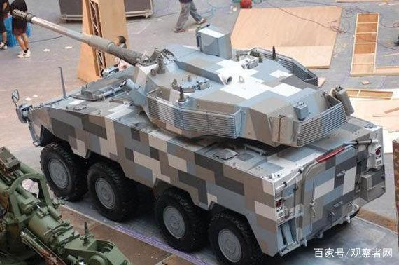 台军此前展示过基于云豹装甲车的突击炮模型 图源：台媒