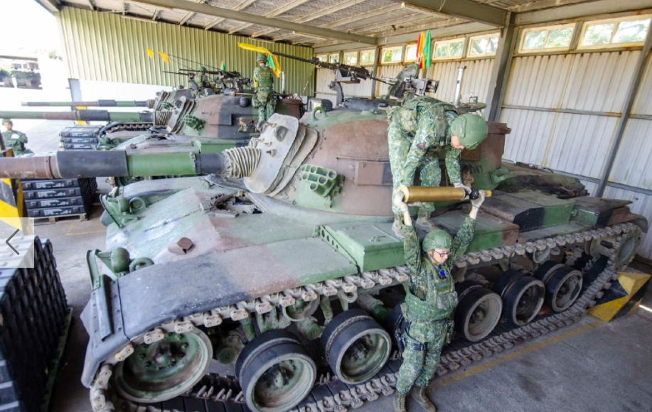 台军目前坦克炮主力是M68型坦克炮，配备有DM63穿甲弹 图源：社交媒体