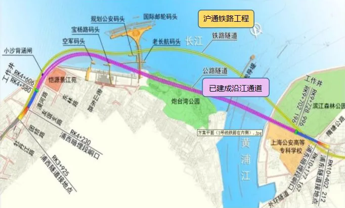 沪通铁路太仓至四团段将从这里过江,填补浦东干线铁路