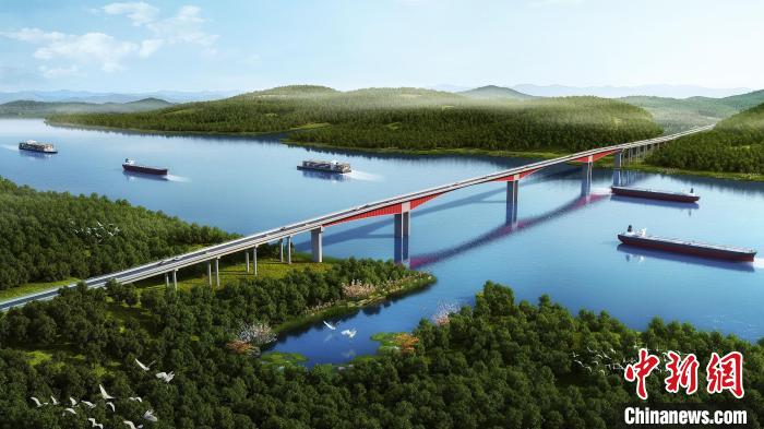 飞龙大桥设计效果图。　广西北部湾投资集团供图