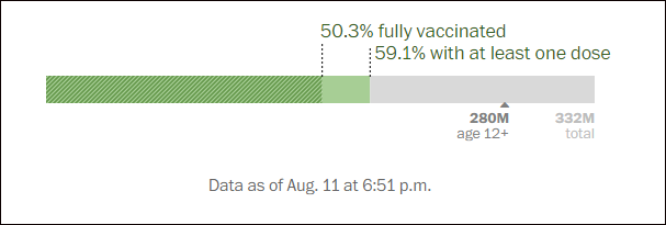 全美卷入新一轮疫情，疫苗接种却停滞不前。图自《纽约时报》