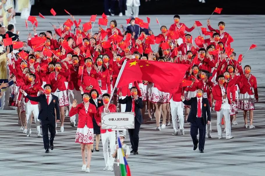 奥运开幕式中国体育代表团.图片由中国体育代表团提供