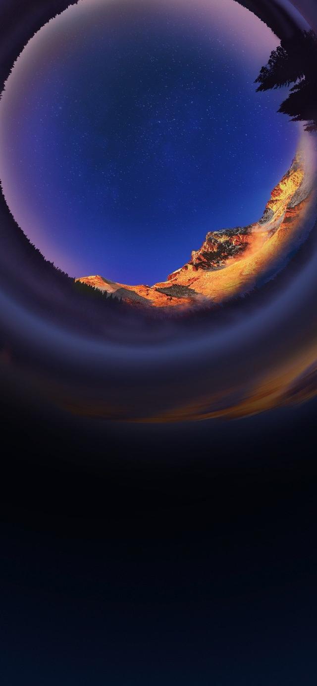 荣耀magic3官方壁纸,荣耀magicbook壁纸 星空与山峦融聚一体荣耀magic3内置壁纸