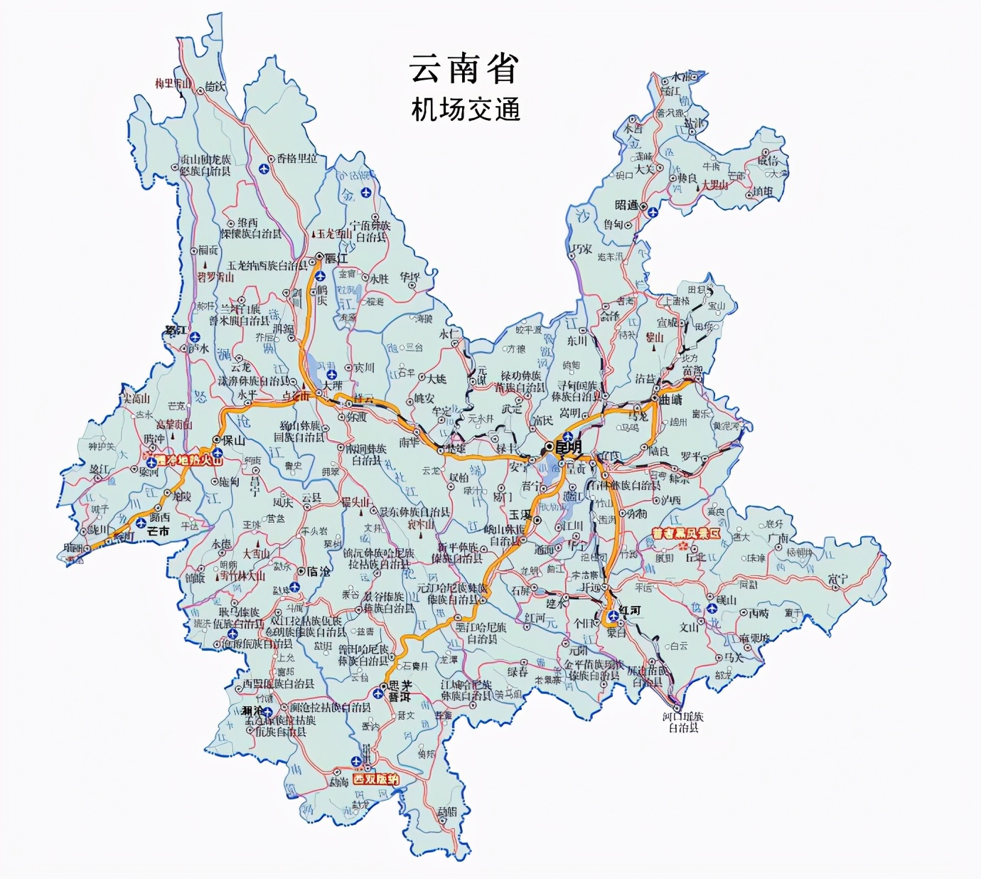 云南机场分布图 新浪网