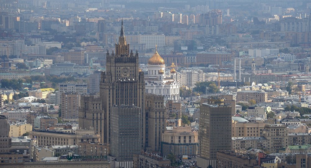 俄罗斯外交部大楼。（图自卫星社）