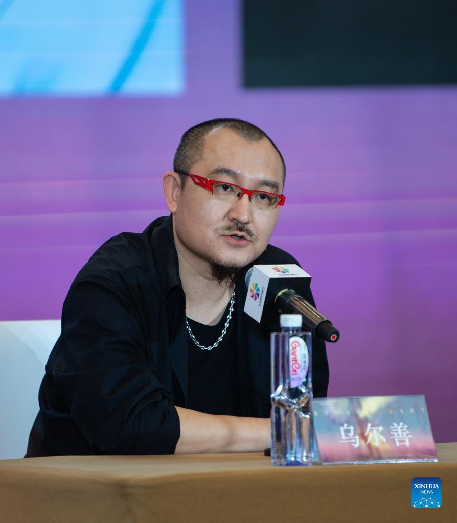 The Tiantan Awards jury member Wuershan is seen at the press conference during the 11th Beijing International Film Festival in Beijing, capital of China, Sept. 21, 2021. The 11th Beijing International Film Festival runs from Sept. 21 to 29, with nearly 300 films to be screened, according to the organizers. (Xinhua/Chen Zhonghao)