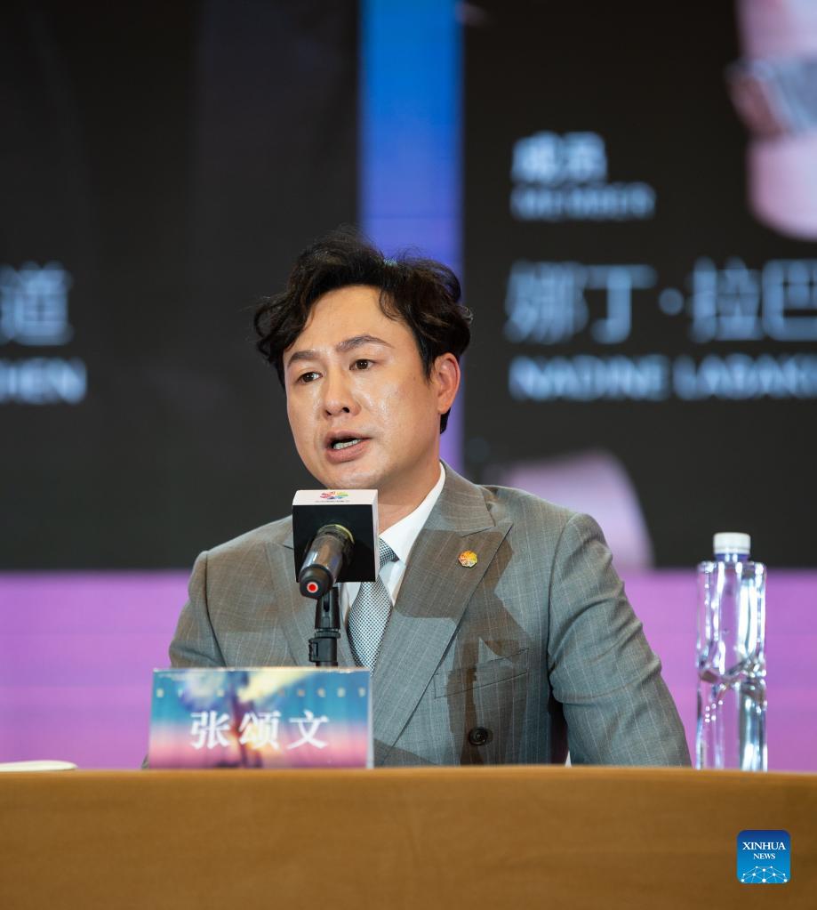 The Tiantan Awards jury member Zhang Songwen is seen at the press conference during the 11th Beijing International Film Festival in Beijing, capital of China, Sept. 21, 2021. The 11th Beijing International Film Festival runs from Sept. 21 to 29, with nearly 300 films to be screened, according to the organizers. (Xinhua/Chen Zhonghao)