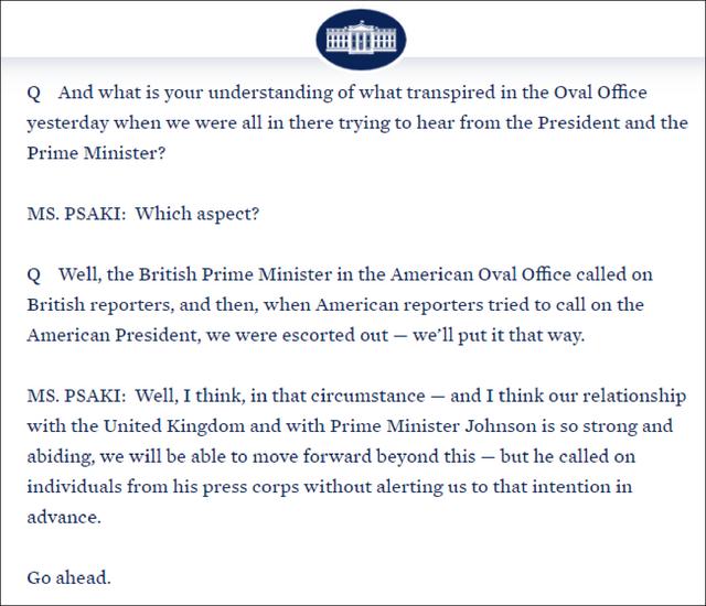 白宫回应“会见时赶走记者”:约翰逊叫记者前没打招呼休闲区蓝鸢梦想 - Www.slyday.coM 白宫回应“会见时赶走记者”:约翰逊叫记者前没打招呼休闲区蓝鸢梦想 - Www.slyday.coM