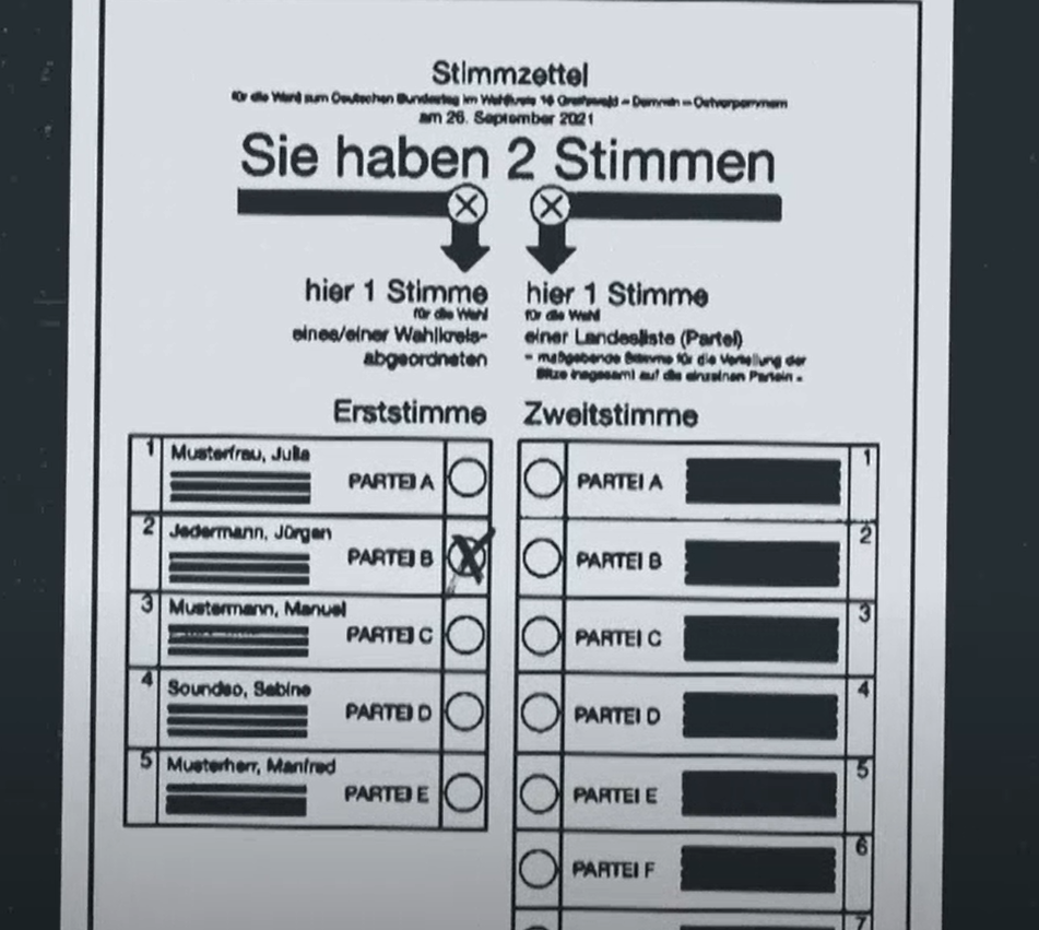 德国选票，视频截图