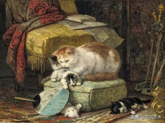 荷兰画猫最好的女画家亨丽埃特动物油画作品欣赏