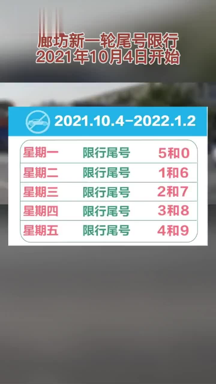2021年10月限行,2021年西安限行 廊坊新一轮尾号限行2021年10月4日开始