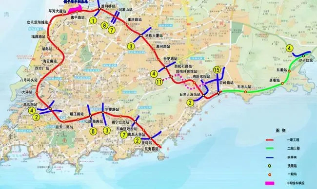 青岛市地铁5号线工程是《青岛市城市轨道交通第三期建设规划(2021