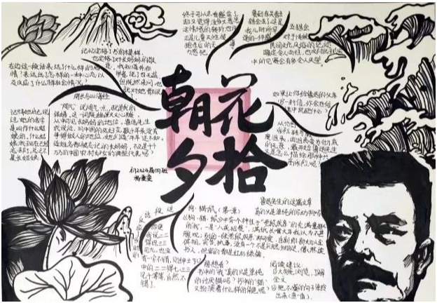 《朝花夕拾》手抄报展示(央广网发 重庆一中供图)