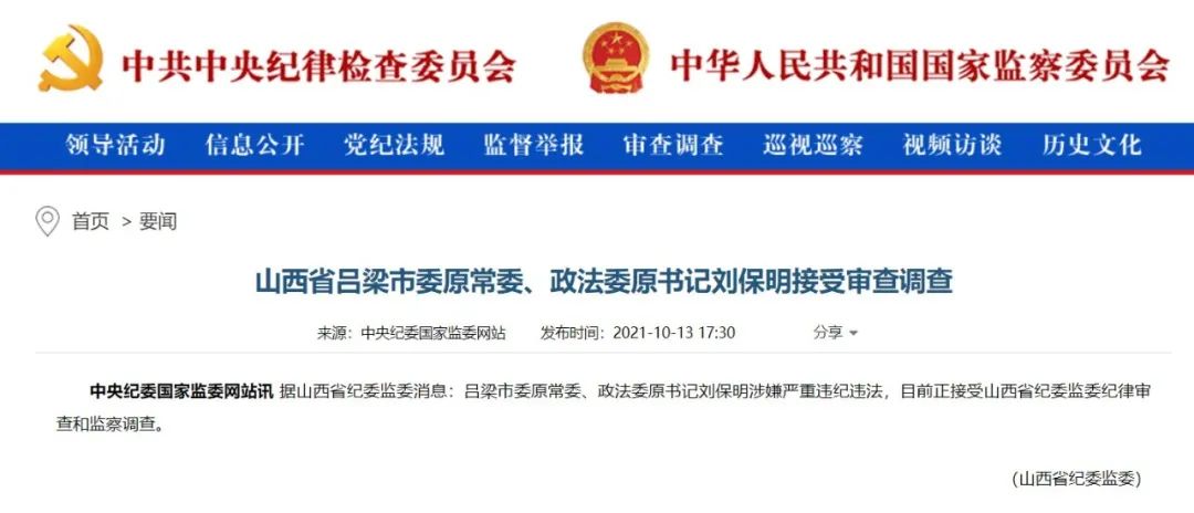 图片来源:中央纪委国家监委网站截图