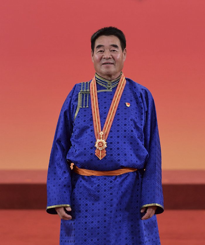 “七一勋章”获得者廷·巴特尔。新华社记者谢环驰摄