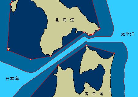 津轻海峡领海示意图（图源：日本海上保安厅）