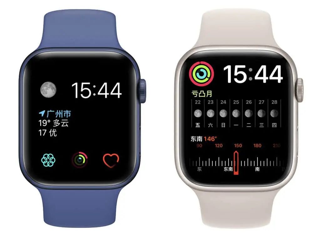 applewatch轮廓表盘,applewatch表盘 功能性更强的「双模块」表盘与美观度更高的「轮廓」表盘走了不同的