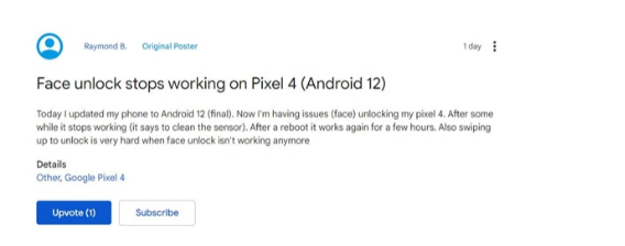 多款谷歌pixel手机更新android12后出现系统崩溃等问题