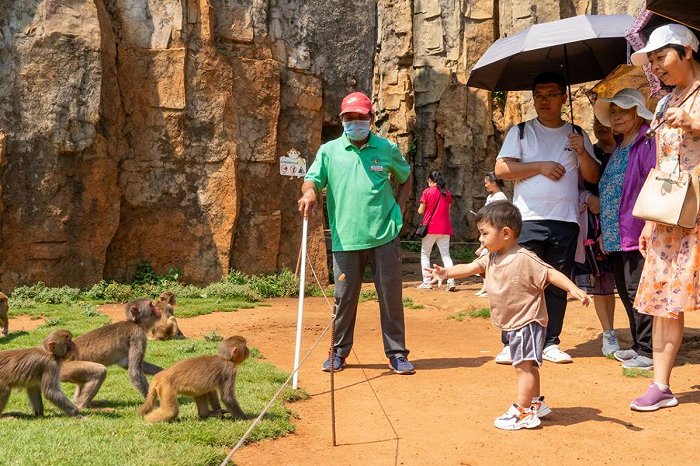 游客在海南热带野生动植物园体验。图片来源：海南省旅游协会