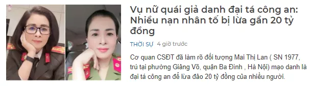 越南女子冒充上校行骗,多人中招被骗近200亿越南盾
