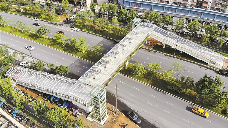 桂庙路3座人行天桥投入使用|前海|桂庙|月亮湾_新浪新闻
