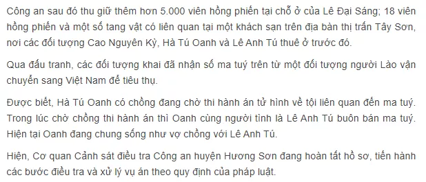 越南妻子在丈夫涉毒被判死刑后，勾结情人继续贩毒！