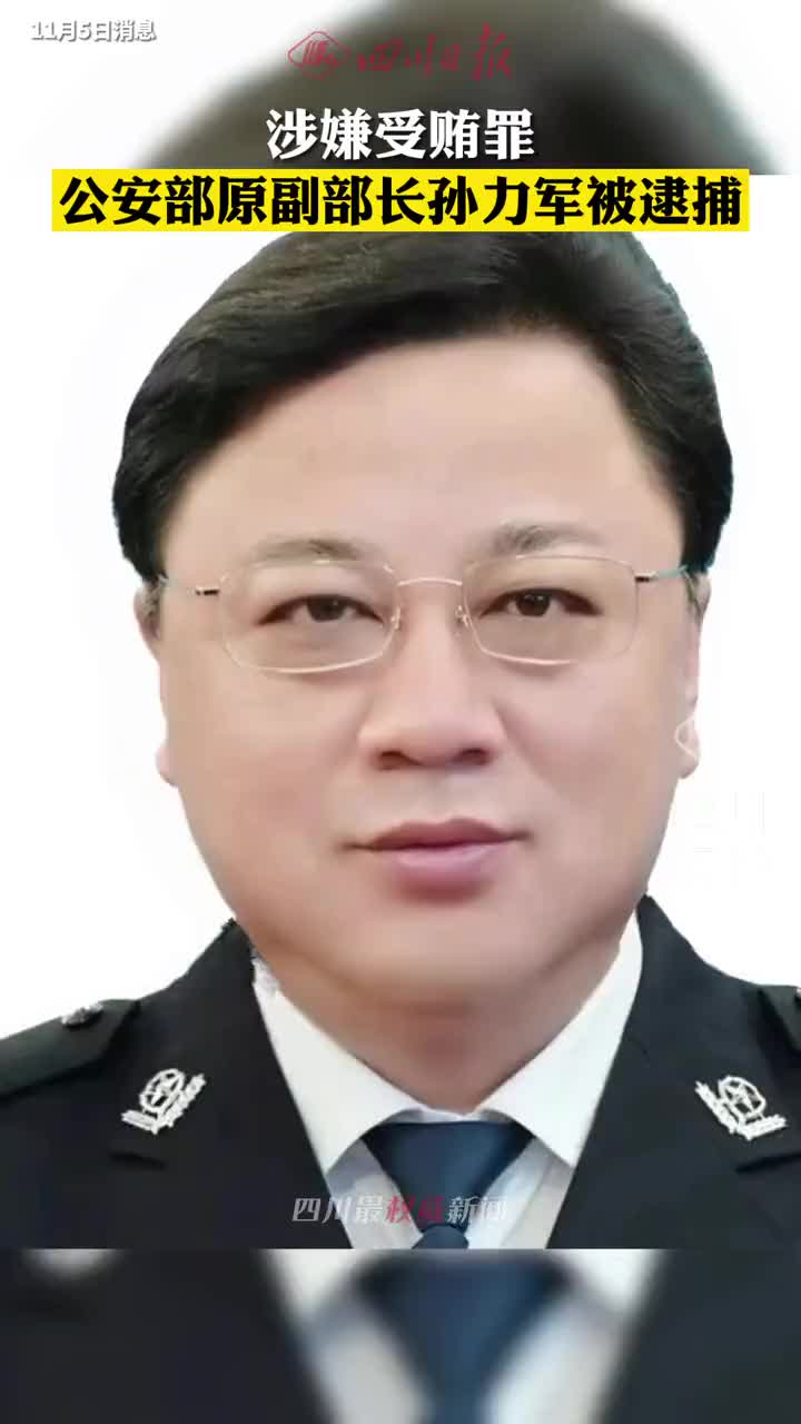 公安部原党委委员副部长孙力军因涉嫌受贿罪被逮捕