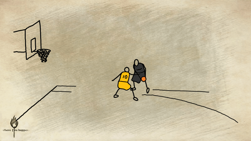 艾弗森晃过整场与他如影随从的泰伦卢完成了致命一击,泰伦卢飞扑防守