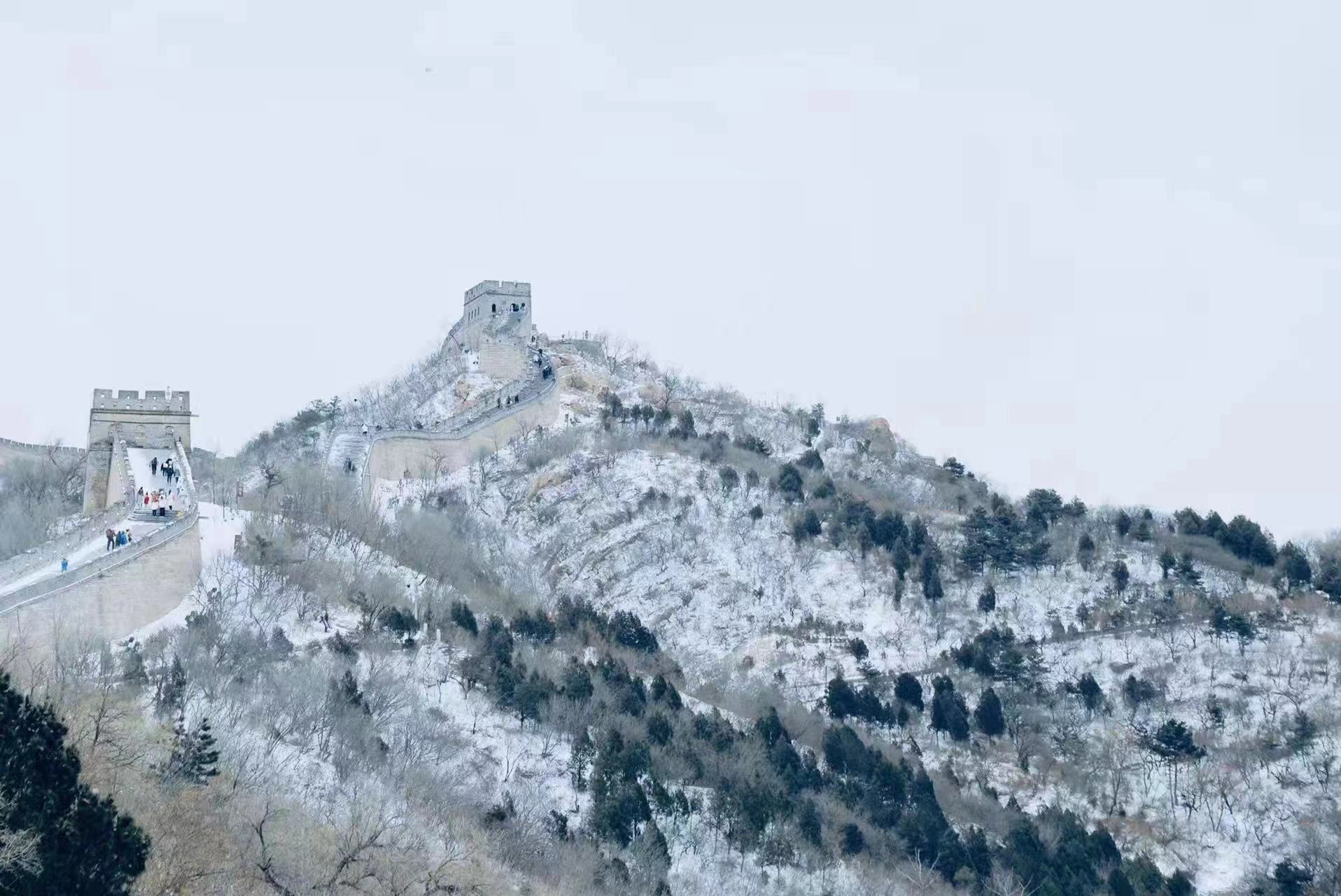 巨龙卧雪雪中长城如丹青水墨