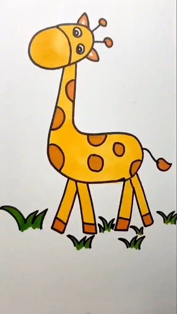一只萌萌的长颈鹿这样的简笔画孩子一看你就会