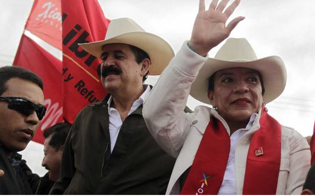 洪都拉斯前总统曼努埃·塞拉亚和他的妻子妻子小马拉·卡斯特罗 图源：社交媒体