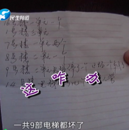 鄭州方圓創世小區多部電梯損壞 業主懷疑“物業”使壞