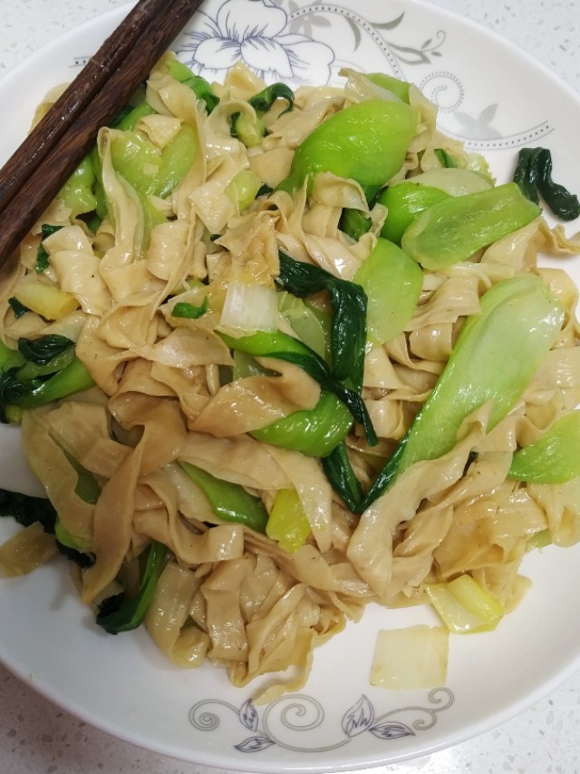 家常小炒,小青菜炒人造肉
