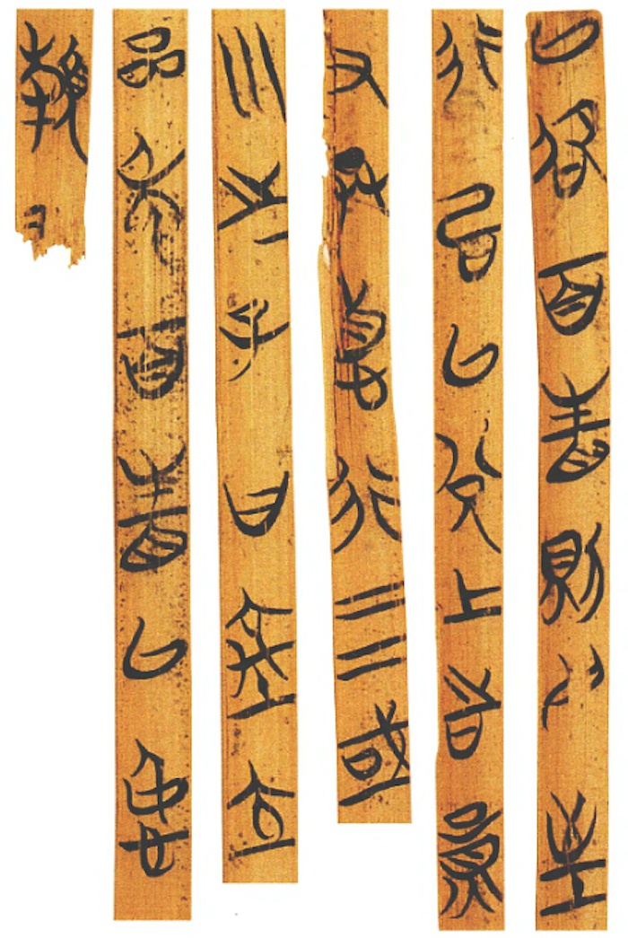 《上海博物馆藏战国楚竹书》页面中放大的竹简图像