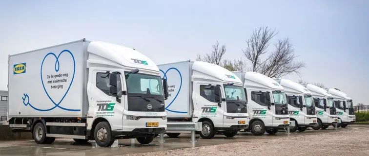 比亚迪纯电动卡车首次驶入荷兰 助力宜家打造家居物流零排放配送