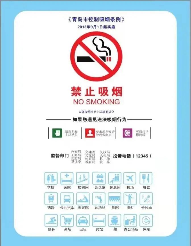 早在1995年,青岛市就出台了《青岛市公共场所禁止吸烟的规定》,为