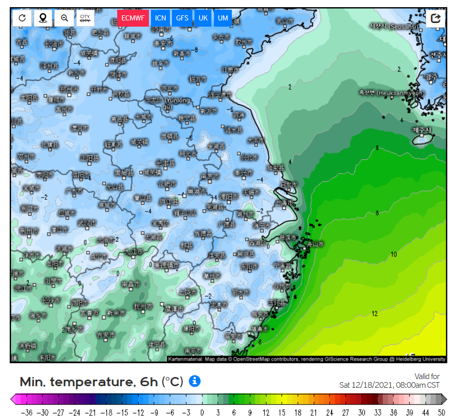 冷流云穿过山东，南方沿海出现下雪概率！权威预报：上海或小雪