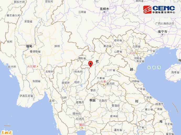 老挝发生6.0级地震，震源深度10千米