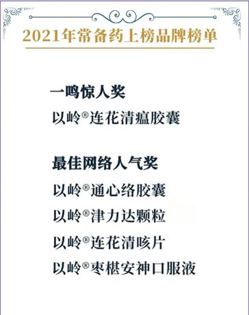 以岭药业5个专利药入选“2021年中国家庭常备药”榜单休闲区蓝鸢梦想 - Www.slyday.coM 以岭药业5个专利药入选“2021年中国家庭常备药”榜单休闲区蓝鸢梦想 - Www.slyday.coM