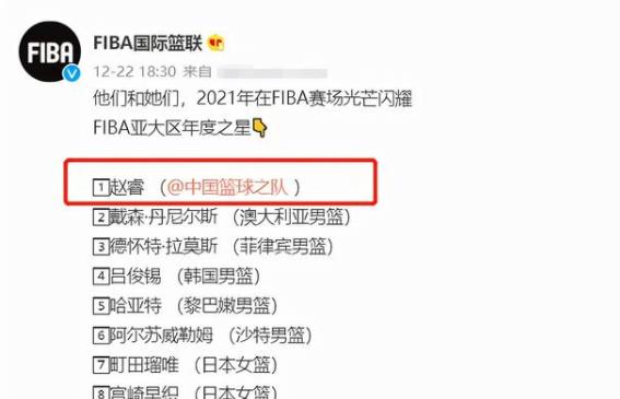 赵睿成功入选亚大区年度之星!打澳洲男篮,杜锋将重用后卫双枪