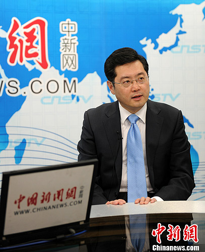 资料图:秦刚。中新网记者张龙云摄